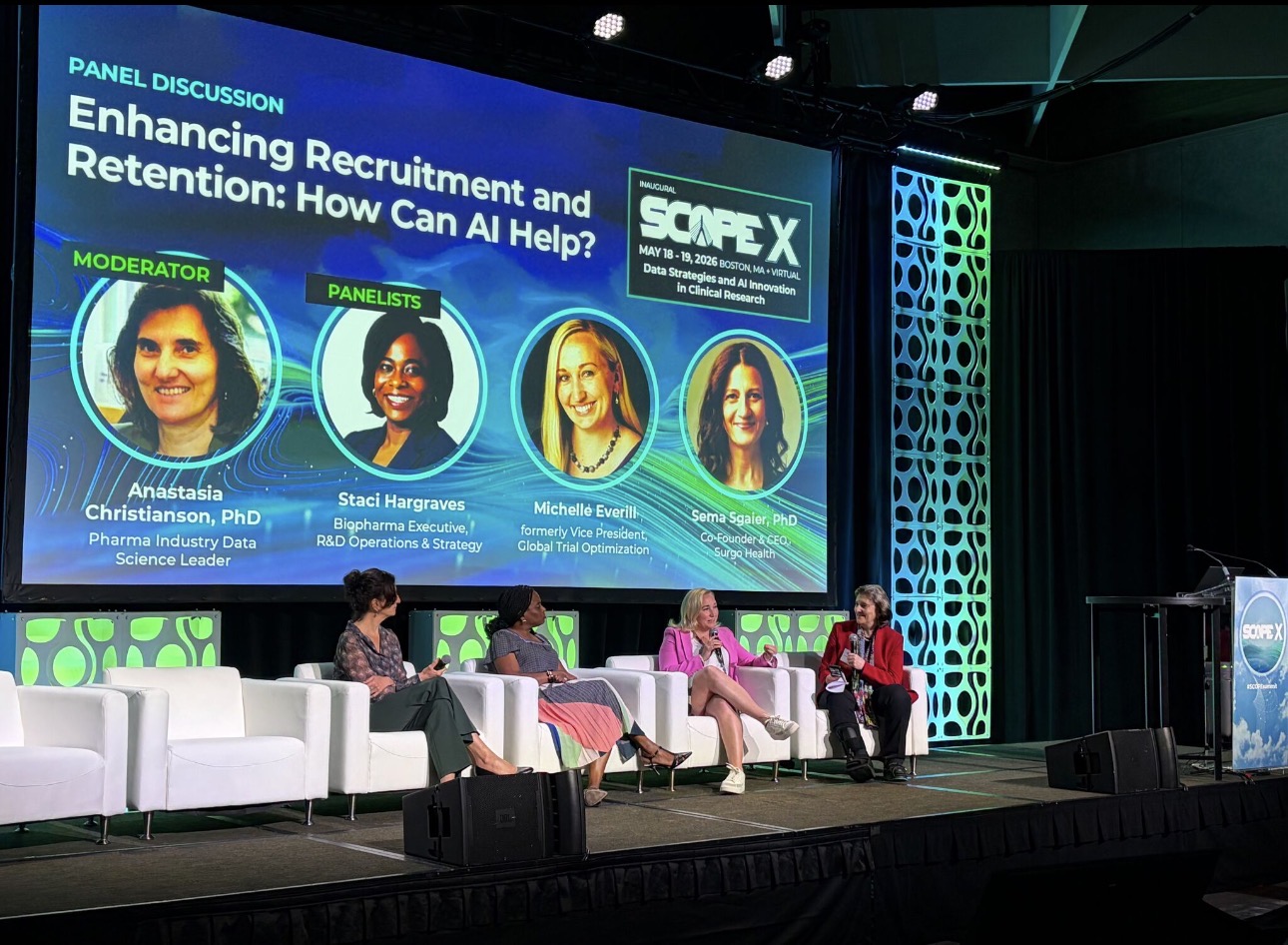 Michelle Everill on the SCOPE X 2026 panel — Enhancing Recruitment and Retention: How Can AI Help?